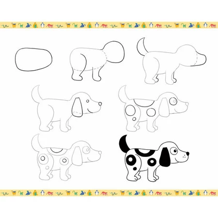 Janod Zestaw kreatywny Rysowanie krok po kroku Zwierzęta 20 rysunków 7+