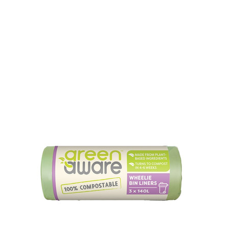 GreenAware, Kompostowalne worki na śmieci 140 L, 3 szt.