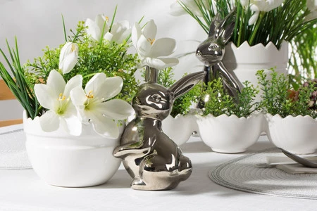 Ozdoba Wielkanocna, Misa ceramiczna, kolor biały, rozmiar 41 x 10 x 13 cm