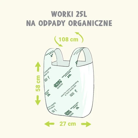 GreenAware, Kompostowalne worki na śmieci 25 L, 10 szt.