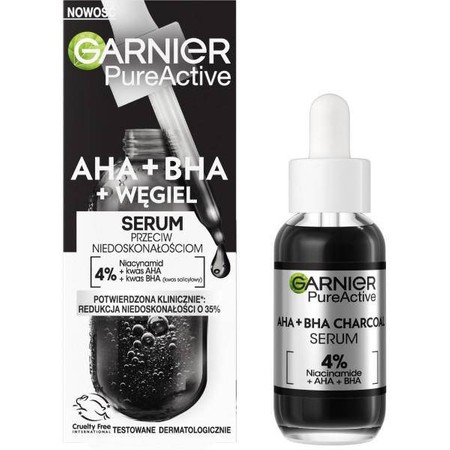 Pure Active serum przeciw niedoskonałościom AHA + BHA + Węgiel 30ml