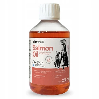 LAB-V Olej z łososia PET z pompką - suplement dla psa i kota na skórę i sierść - 250ml