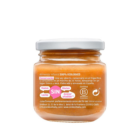 Smileat, BIO Deser z brzoskwiniami i malinami 6m+, 130g