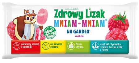  Starpharma Zdrowy Lizak Mniam  Na Gardło 6g smak Malina