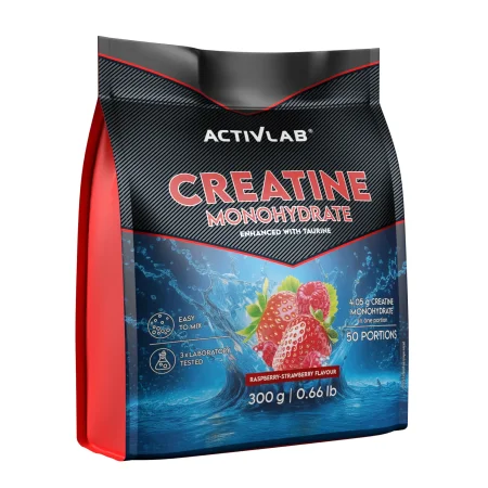 ActivLab Creatine Monohydrate Kreatyna monohydrat 300 g smak malina-truskawka
