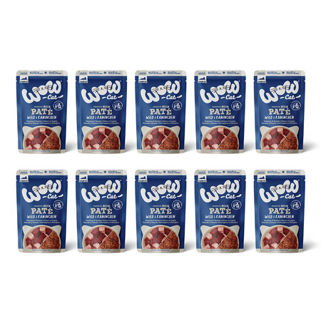 Zestaw 10x WOW CAT Senior Wild Kaninchen - dziczyzna z królikiem dla kota seniora 125g