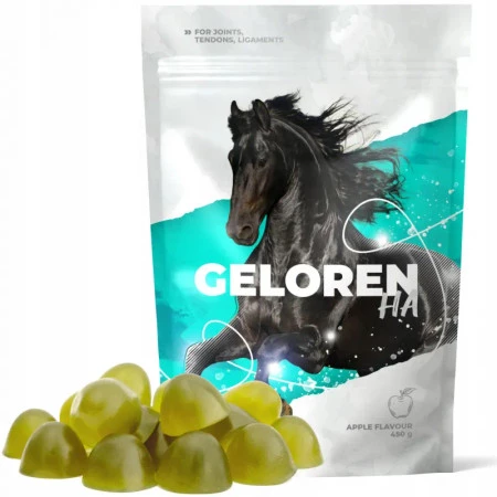 Geloren Horse HA 450g - Mieszanka uzupełniająca, żelki dla koni na stawy kolagen 60 szt.