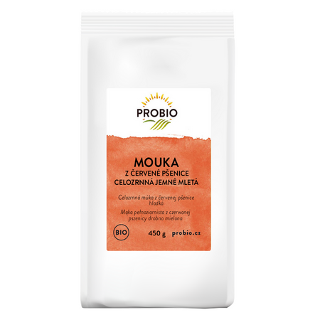 PROBIO MĄKA Z PSZENICY CZERWONEJ PEŁNOZIARNISTA BIO 450 g