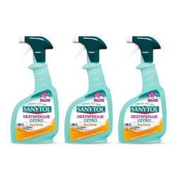 Zestaw: 3x SANYTOL Spray do kuchni o zapachu cytrusów 500ml