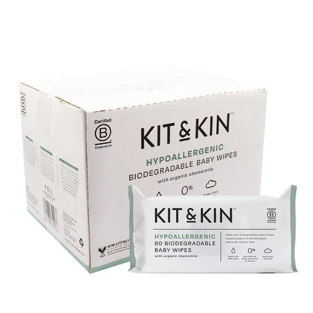 Kit & Kin, Chusteczki nawilżane dla dzieci, 60 szt.