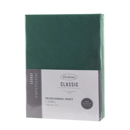 Prześcieradło Jersey3 180 x 200 x 30 cm, Ciemnozielony