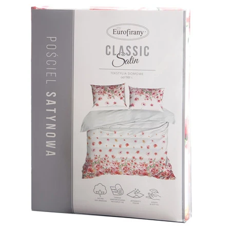 Komplet pościeli satynowej Spring 01, 220 x 200 cm, Biały