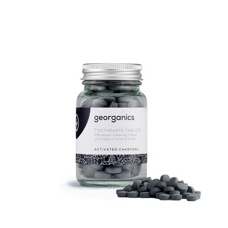 Georganics, Naturalne tabletki do mycia zębów, do codziennej pielęgnacji, z aktywnym węglem, 120 tabletek
