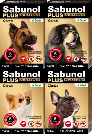SABUNOL Plus Obroża dla psa na kleszcze pchły 90cm