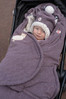 Lodger Dwuwarstwowa zimowa czapeczka z polaru wrzosowa Fleece Mauve 0-3 m