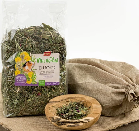 VITAPOL Vita Herbal Duo Snack Łąka ziołowa dla świnki 500g