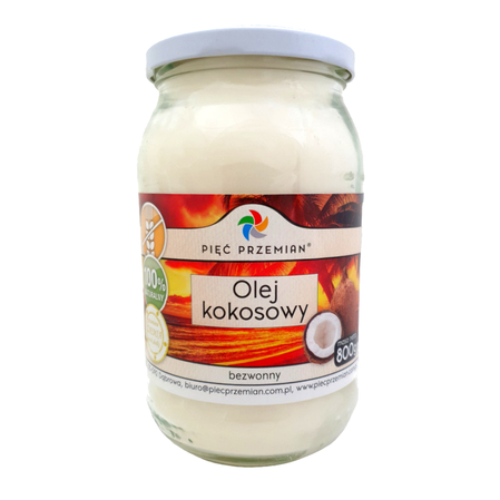 PIĘĆ PRZEMIAN Olej kokosowy bezwonny 800 g