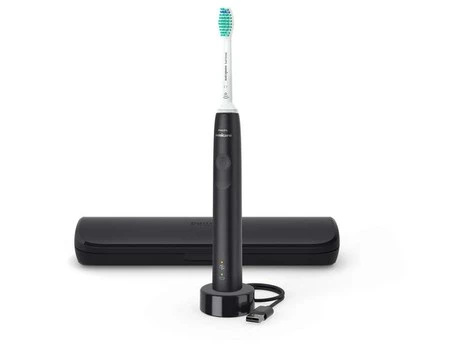 SONICARE SZCZOTKA 3100 SERIES BLACK + ETUI HX3673/14 (1xkońcówka, czujnik nacisku, 1xładowarka USB, 1xEtui)