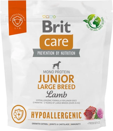 Brit Care Dog Hypoallergenic Junior Large Breed Lamb 1kg