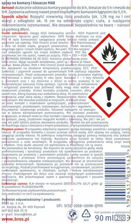 BROS Spray na komary i kleszcze MAX 90 ml