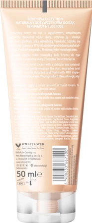 beBIO Spa Collection Odżywczy krem do rąk Bergamot & Tuberose 50ml