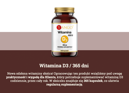 YANGO - Witamina D3 4000 IU na 365 dni