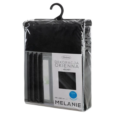 ZASŁONA GOTOWA MELANIE 140 X 250 CM CZARNY