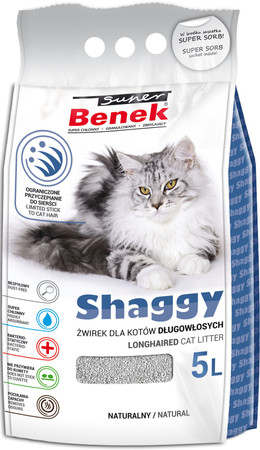 SUPER BENEK Shaggy - Żwirek bentonitowy 5l