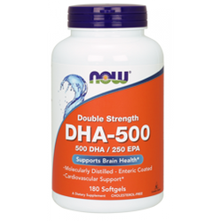DHA - 500 DHA 250 EPA Kwas dokozaheksaenowy 500 mg (180 kaps.)