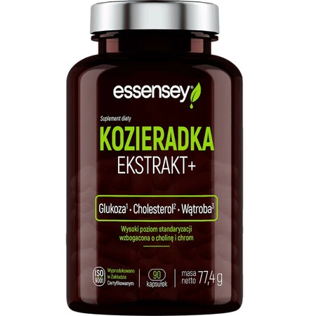 ESSENSEY KOZIERADKA EKSTRAKT+ Cholina + Chrom wsparcie metabolizmu i poziomu glukozy 90 kaps.