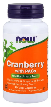 Now Foods Żurawina (Cranberry) + PACs na wsparcie układu moczowego 90 kaps. vege