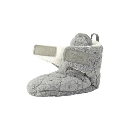 Lodger Polarowe buciki kapcie z antypoślizgową podeszwą szare Fleece Drizzle 6-12 m
