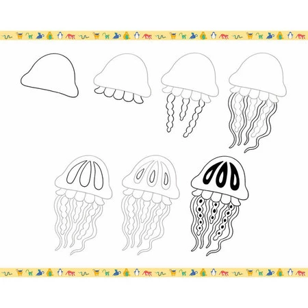 Janod Zestaw kreatywny Rysowanie krok po kroku Zwierzęta 20 rysunków 7+