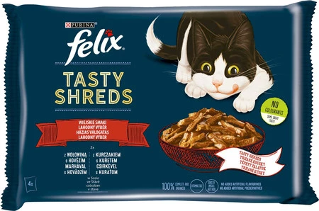 PURINA FELIX Wiejskie Smaki z Wołowiną i Kurczakiem 4x80g