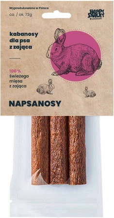 Happy Snacky NAPSANOSY Kabanosy z Zająca 3szt.