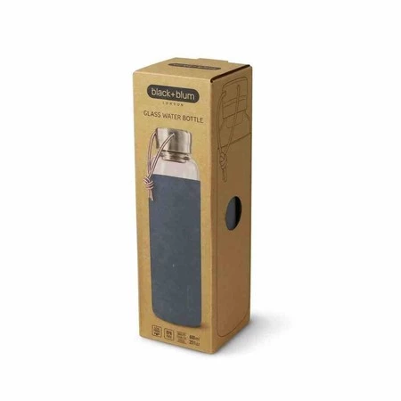 BB - Butelka szklana na wodę 600ml, łupkowa