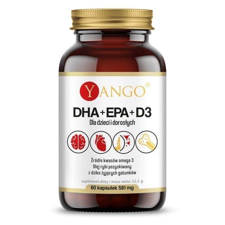 Yango DHA EPA D3 60 k dla dzieci i dorosłych