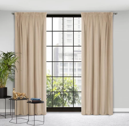 ZASŁONA GOTOWA PIERRE NA TAŚMIE 140 X 300 CM KREMOWY