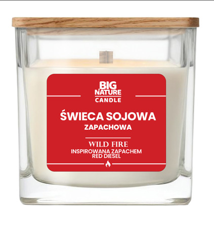 Big Nature Świeca sojowa o zap. WILD FIRE zap. insp. Red Diesel 220g