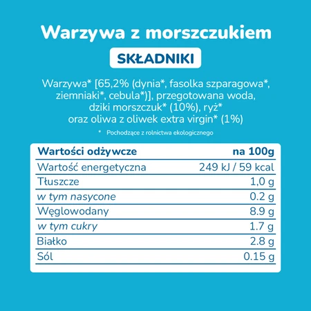 Smileat, Słoiczek z BIO warzywami i morszczukiem 6m+, 230 g