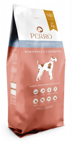 Perro Wołowina z jagnięciną - karma sucha - dla dorosłych psów średnich i dużych ras - 12kg