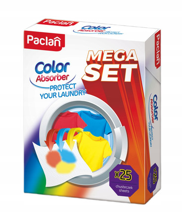 Paclan Mega Set Color Absorber chusteczki wyłapujące kolor 25 sztuk