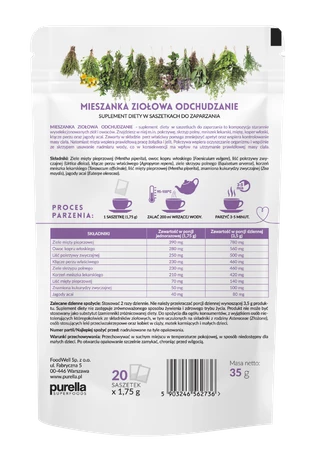 Purella Superfoods Superherbs Mieszanka ziół do zaparzania Odchudzanie 35g