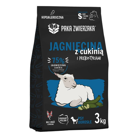 Paka Zwierzaka Jagnięcina z cukinią S - karma sucha dla psa - 3kg