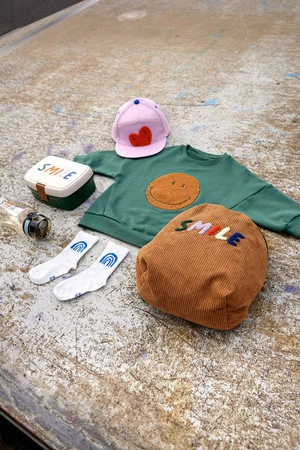 Lassig Plecak do przedszkola dla przedszkolaka sztruks Little Gang Smile caramel