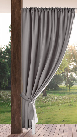 ZASŁONA GOTOWA GARDEN NA TAŚMIE 155 X 200 CM STALOWY