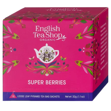 English Tea Shop Zestaw herbat owcowych Premium Superberries 16 piramidek 