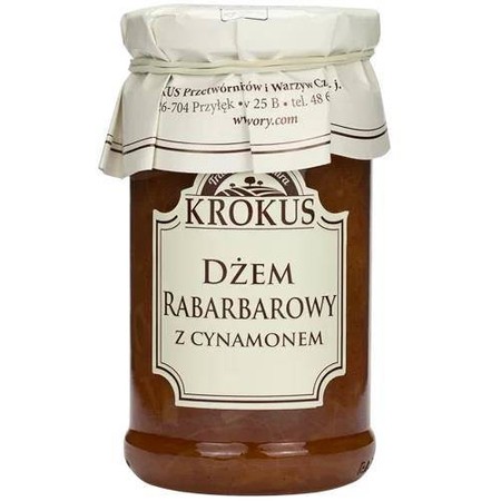 Krokus DŻEM RABARBAROWY Z CYNAMONEM O OBNIŻONEJ ZAWARTOŚCI CUKRU BEZGLUTENOWY 235 g