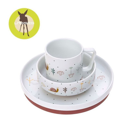 Lassig Komplet naczyń z porcelany Garden Explorer Ślimak