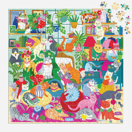 Mudpuppy Puzzle rodzinne Kocie popołudnie 500 elementów 8+